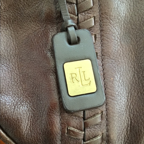 Lauren Ralph Lauren Brown Pebbled Leather Hobo Bag $50 - Picture 10 of 12